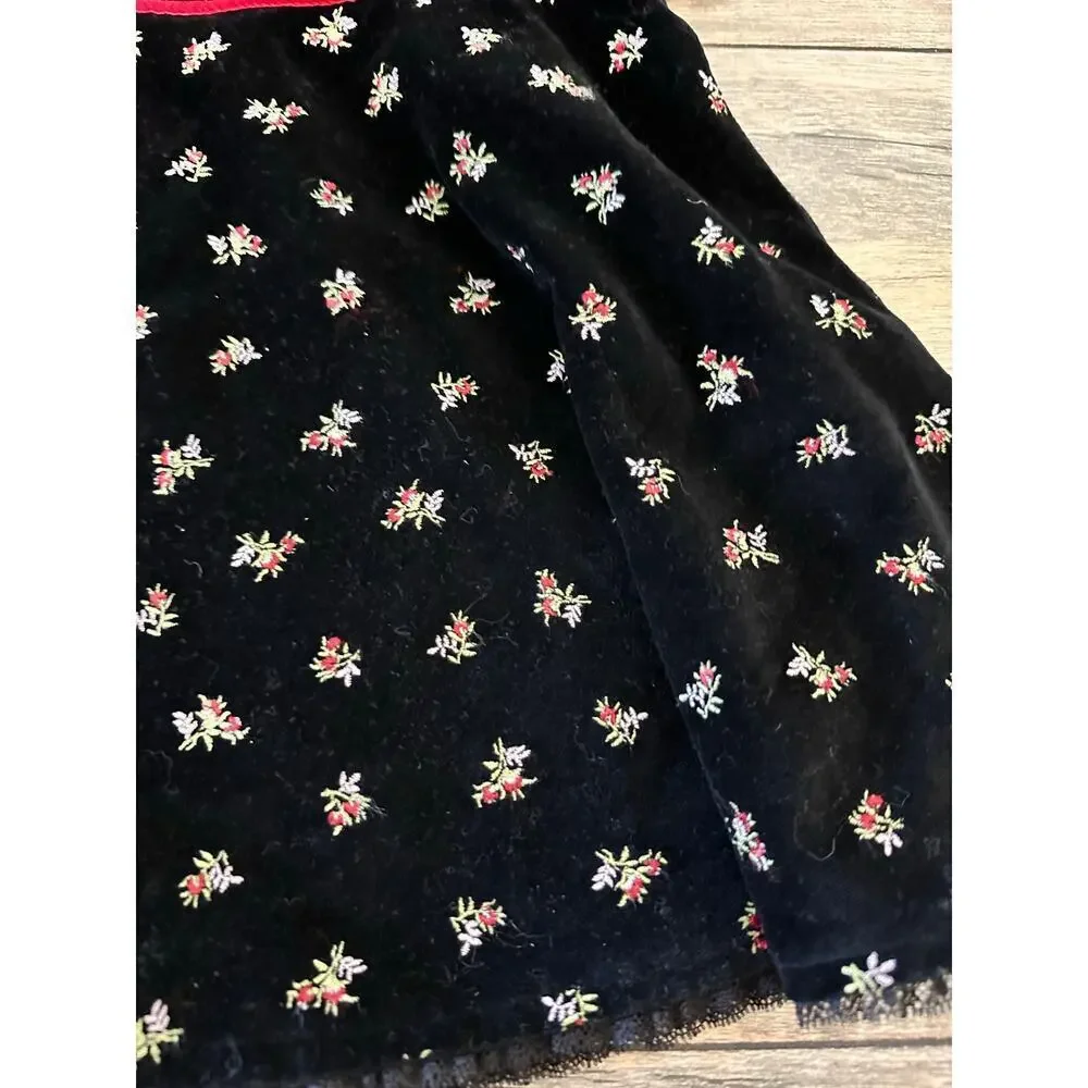 The Children’s Place Girls' Black embroidered Velvet holiday Dress Size 18M